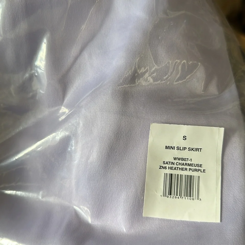 Revolve WeWoreWhat‎ women’s Satin Mini Slip Skirt Heather Purple Sz Small New